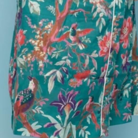 100% Cotton Bath Robe /Kimono Cyan One Size - Picture 3 of 4